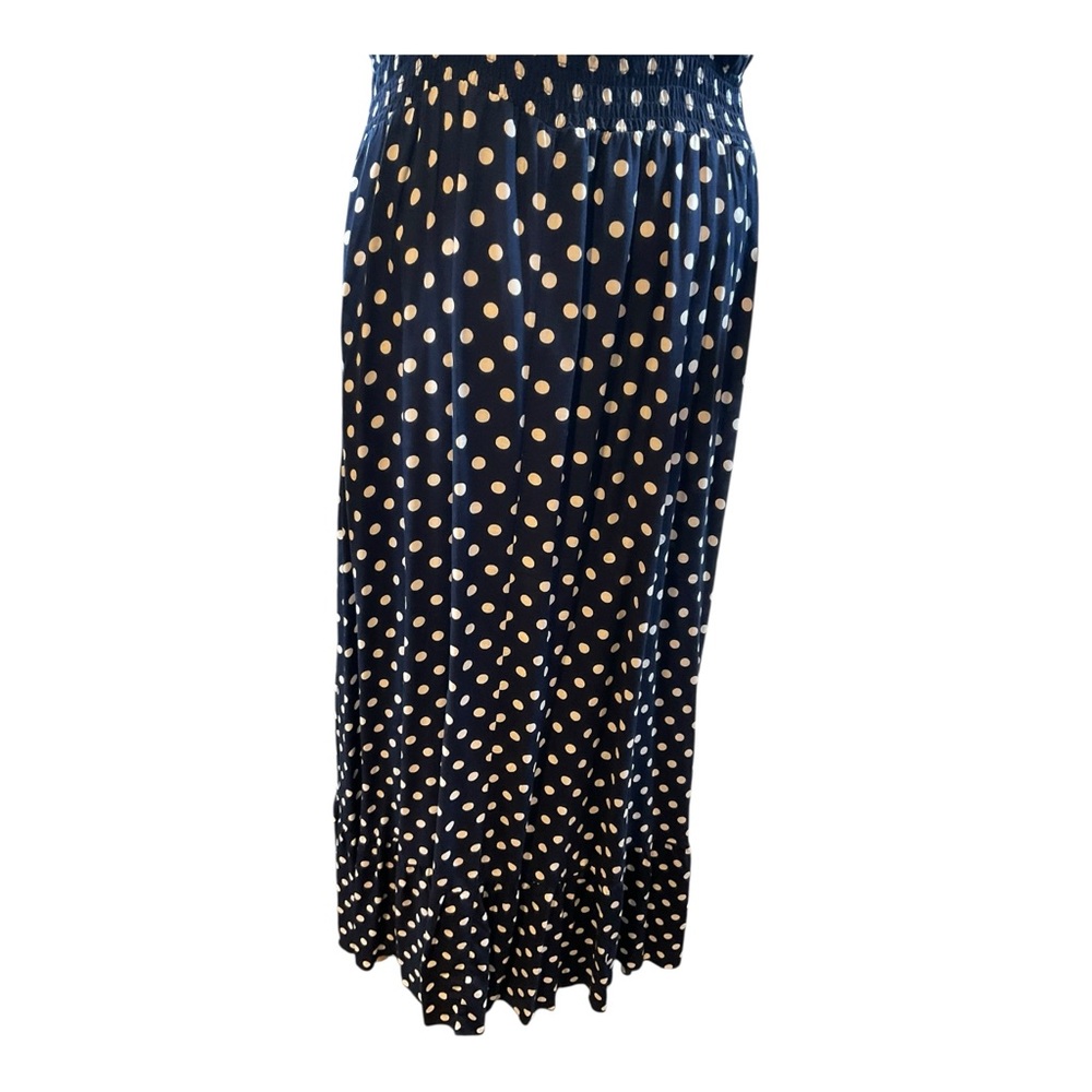 BTFBM Women’s Black Polka Dot Midi Ruffle Tank Dress Sweetheart Neckline Size M - Picture 8 of 16